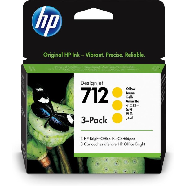 HP 712 Yellow Sarı 29ML 3Lü Paket Plotter Kartuşu 3ED79A HP 712 Yellow Sarı 29ML 3Lü Paket Plotter Kartuşu 3ED79A