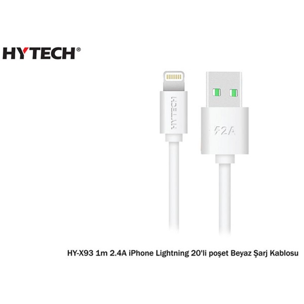 Hytech HY-X93 1m 2.A iPhone Lightning Beyaz Şarj Kablosu
Hytech HY-X93 1m 2.A iPhone Lightning Beyaz Şarj Kablosu