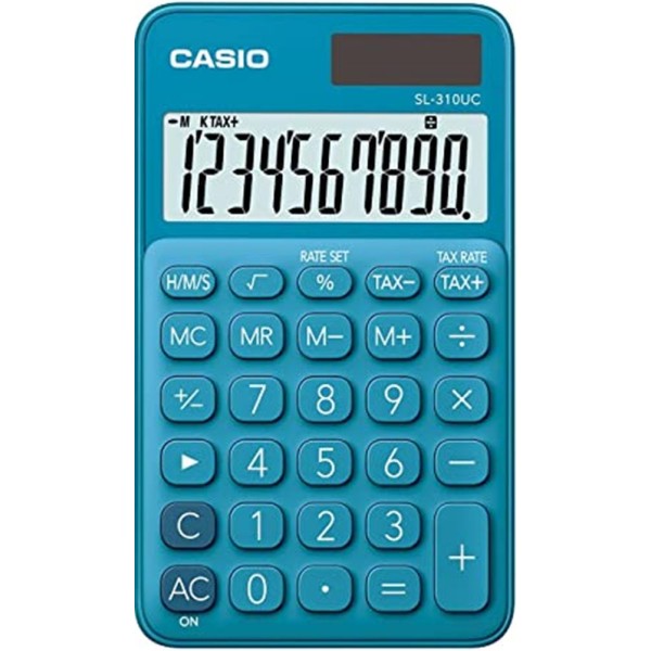 Casio SL-310UC-BU Cep Tipi 10 Hane Mavi Hesap Makinesi Casio SL-310UC-BU Cep Tipi 10 Hane Mavi Hesap Makinesi