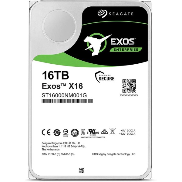 Seagate 16TB EXOS ST16000NM001G 3.5 256MB 7200RPM SATA3 NAS Sabit Disk 