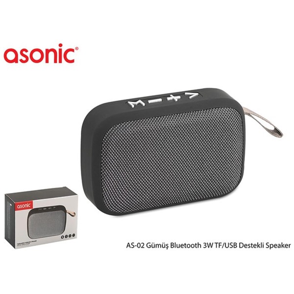 Asonic AS-02 Gümüş Bluetooth 3W TF-USB Destekli Speaker Asonic AS-02 Gümüş Bluetooth 3W TF-USB Destekli Speaker