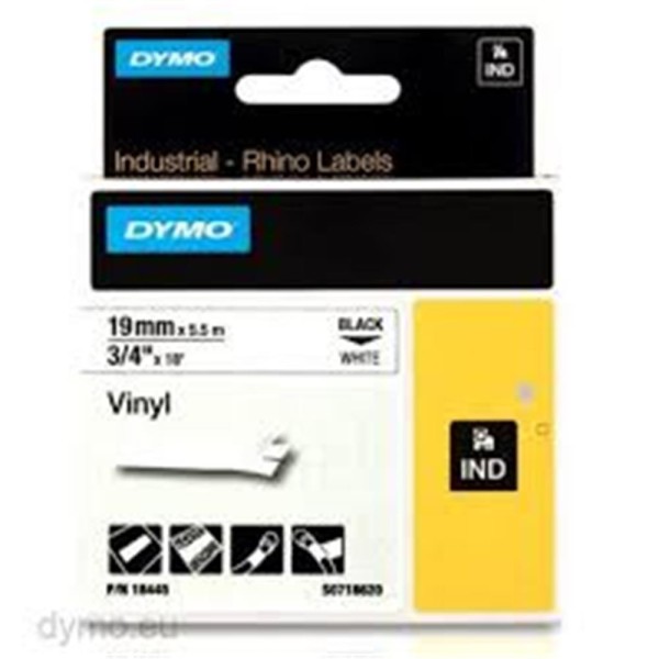 Dymo 18483 RhinoPRO SabitPolyester Şerit 12mmx5,5m Beyaz-Siyah Dymo 18483 RhinoPRO SabitPolyester Şerit 12mmx5,5m Beyaz-Siyah