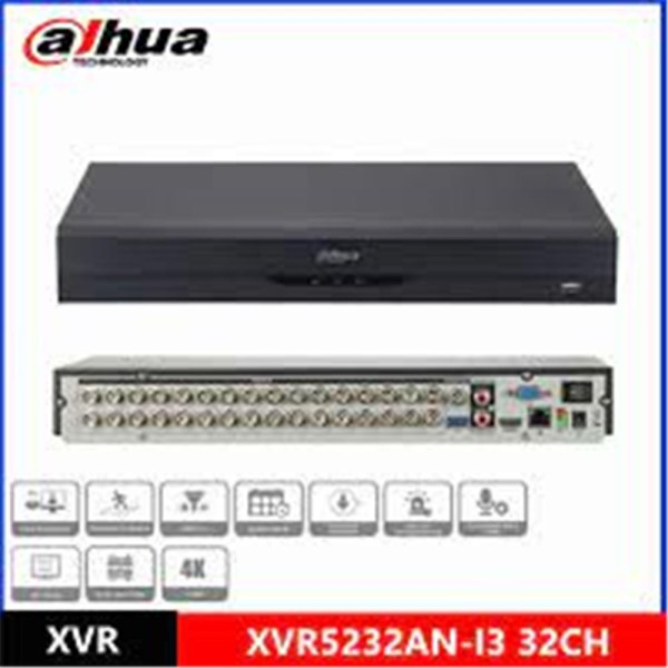 Dahua XVR5232AN-5M-I3 2 MP H265+ 32 Kanal 5in1 DVR Kayıt Cihazı Dahua XVR5232AN-5M-I3 2 MP H265+ 32 Kanal 5in1 DVR Kayıt Cihazı