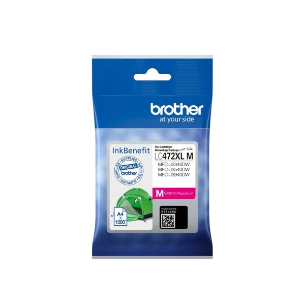 Brother LC472XLM Magenta Kırmızı Kartuş MFC-J2340-J3540-J3940 1.500 Sayfa 