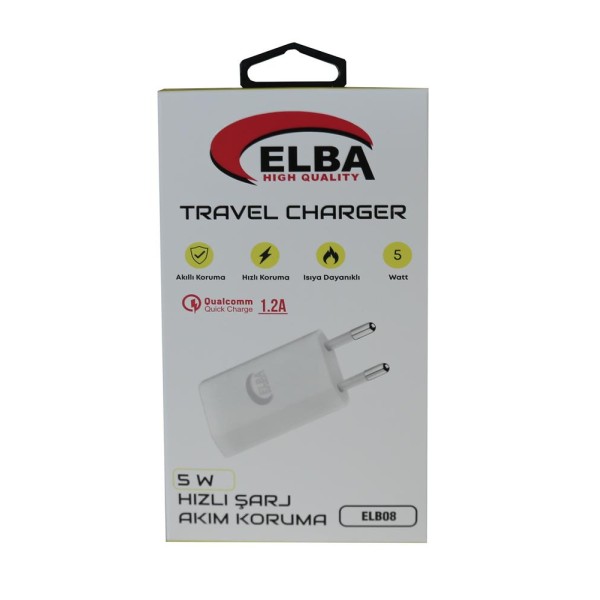 Elba Elb08 5W 1.2A Hızlı Şarj Akıllı Koruma Usb EV Şarj Kafa Elba Elb08 5W 1.2A Hızlı Şarj Akıllı Koruma Usb EV Şarj Kafa
