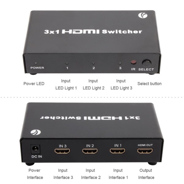Vcom DD433 3-1 Port 1.4V 3D Metal Hdmi Switch Vcom DD433 3-1 Port 1.4V 3D Metal Hdmi Switch