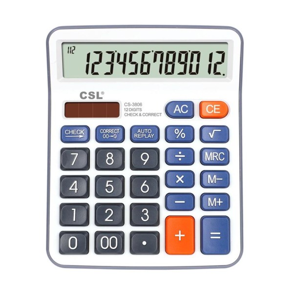 CSL CS-3806 12 Hane Masa Tipi Hesap Makinesi CSL CS-3806 12 Hane Masa Tipi Hesap Makinesi