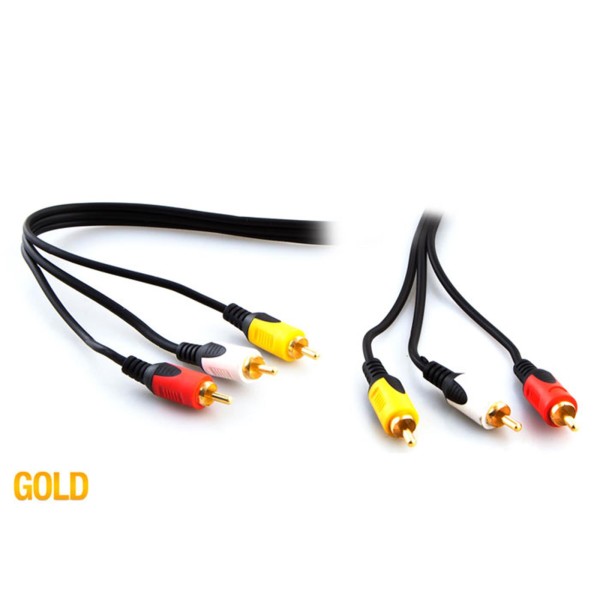 S-link SL-RCA10 3RCA To 3RCA 10m Gold Kablo S-link SL-RCA10 3RCA To 3RCA 10m Gold Kablo