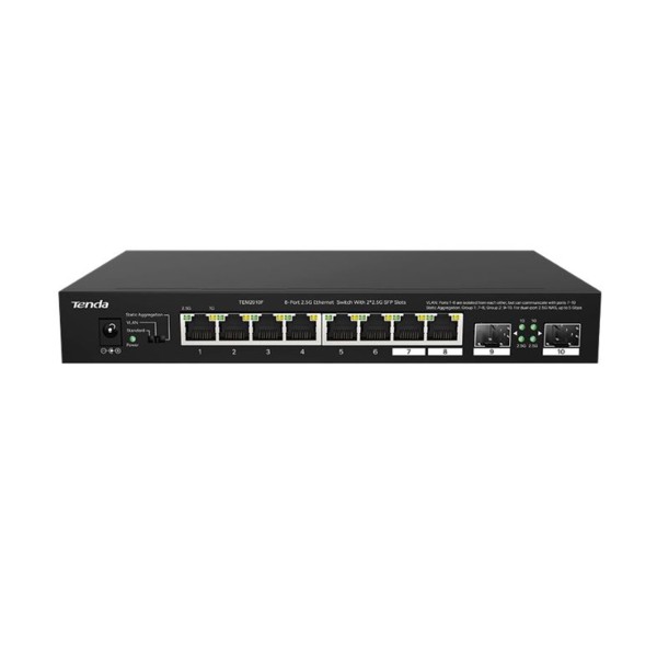 Tenda TEM2010F 8 Port 100-1000-2500 Mbps + 2 Port SFP Switch Çelik Kasa Rack Mount Tenda TEM2010F 8 Port 100-1000-2500 Mbps + 2 Port SFP Switch Çelik Kasa Rack Mount