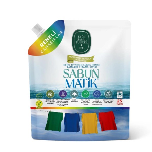 Doğal Zeytinyağı İçerikli Çamaşır Yıkama Sıvısı Renkliler 1,5 lt Doğal Zeytinyağı İçerikli Çamaşır Yıkama Sıvısı Renkliler 1,5 lt