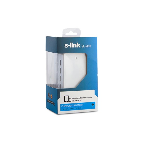 S-link SL-M10 6.2A 4-Usb Beyaz Usb şarj S-link SL-M10 6.2A 4-Usb Beyaz Usb şarj