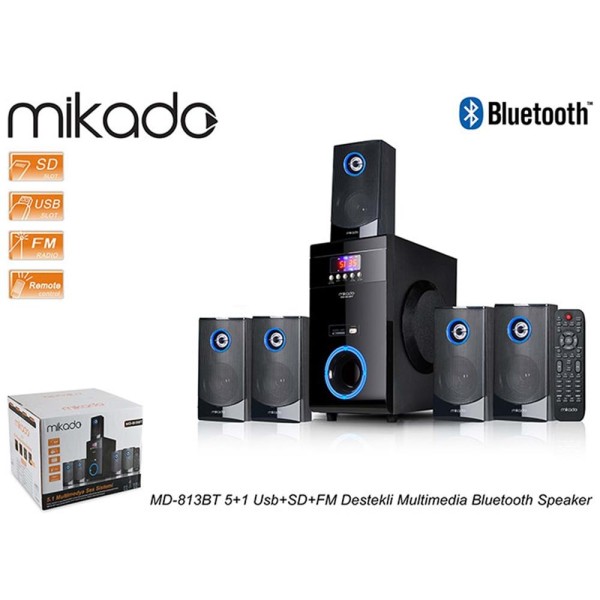 Mikado MD-581BT 5+1 Usb -Sd - Fm Destekli Multimedia Bluetooth Speaker Mikado MD-581BT 5+1 Usb -Sd - Fm Destekli Multimedia Bluetooth Speaker