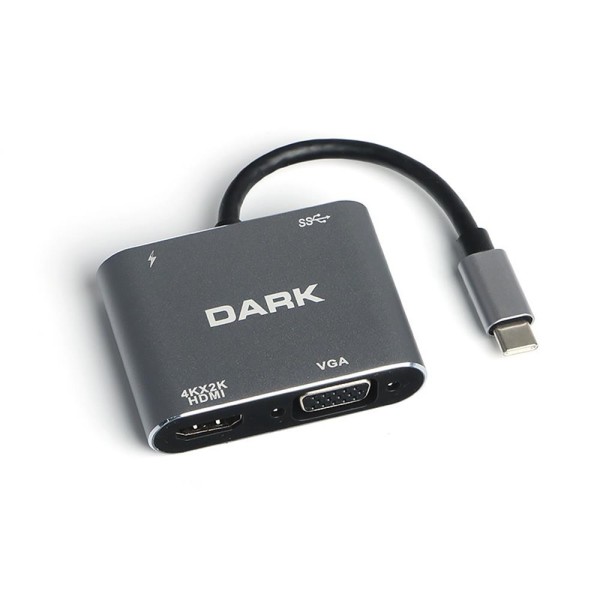 Hytech HY-USBC83 4K@30Hz Gri Metal 2xUSB3.0, 1xUSB Hytech HY-USBC83 4K@30Hz Gri Metal 2xUSB3.0, 1xUSB