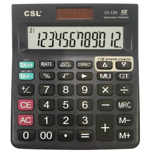 CSL CS-120 12 Hane Masa Tipi İşlem Kontrollü Hesap Makinesi CSL CS-120 12 Hane Masa Tipi İşlem Kontrollü Hesap Makinesi