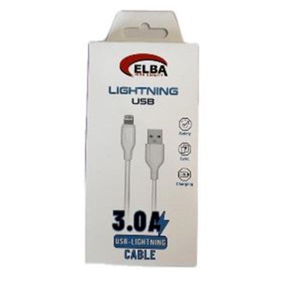 Elba Elb27-IOS 1Mt iPhone Lightning 3A Hızlı Şarj Hasırlı Şarj Kablosu Beyaz Elba Elb27-IOS 1Mt iPhone Lightning 3A Hızlı Şarj Hasırlı Şarj Kablosu Beyaz