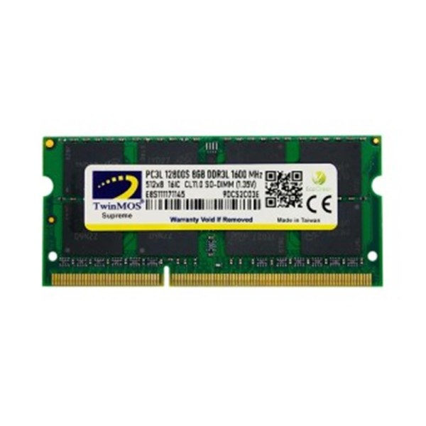 TwinMOS 8GB DDR3 1600MHz CL16 1.5V MDD38GB1600N Notebook Ram TwinMOS 8GB DDR3 1600MHz CL16 1.5V MDD38GB1600N Notebook Ram