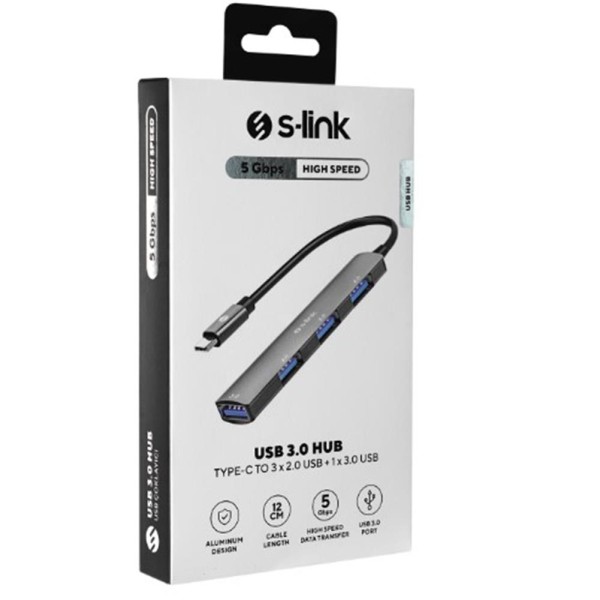 S-link SW-U324 3-USB2.0, 1-USB3.0 Type-C Metal USB Hub S-link SW-U324 3-USB2.0, 1-USB3.0 Type-C Metal USB Hub