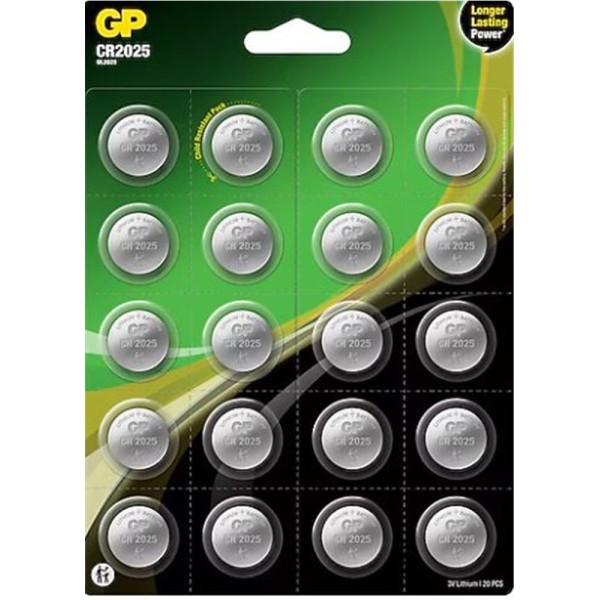 GP CR2025-2CAI20 3V Lityum Pil 20 li Kart GP CR2025-2CAI20 3V Lityum Pil 20 li Kart