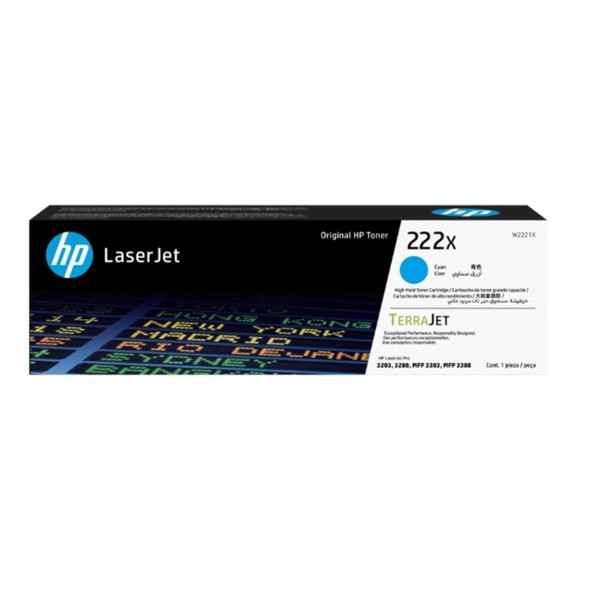 Hp 222X Cyan Mavi 2.500 Sayfa Toner W2221X Hp 222X Cyan Mavi 2.500 Sayfa Toner W2221X