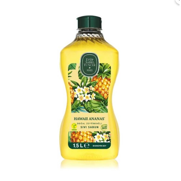 Eyüp Sabri Tuncer 1,5lt  Hawaii Ananas Doğal Zeytin Yağlı Sıvı Sabun Pet Şişe