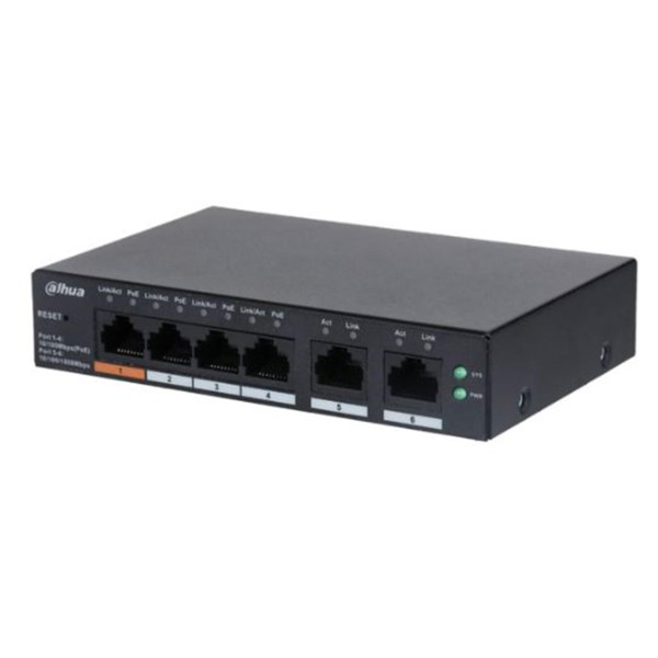 Dahua CS4006-4ET-60 4FE PoE Port (60W), 2GE Uplink Cloud Managed Switch Dahua CS4006-4ET-60 4FE PoE Port (60W), 2GE Uplink Cloud Managed Switch