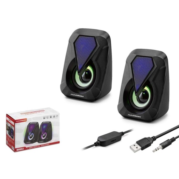Hadron HD6054 Bilgisayar Speaker 1.1 LEDLİ SİYAH Hadron HD6054 Bilgisayar Speaker 1.1 LEDLİ SİYAH