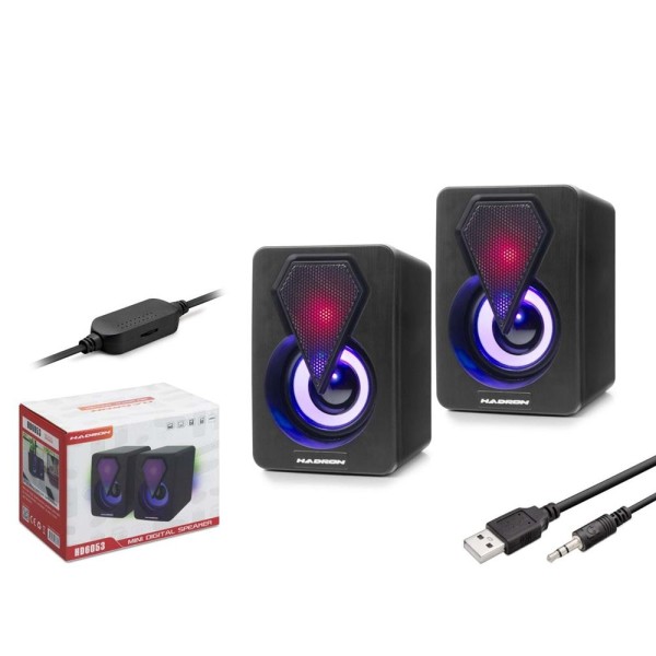 Hadron HD6053 Bilgisayar Speaker 1.1 LEDLİ SİYAH Hadron HD6053 Bilgisayar Speaker 1.1 LEDLİ SİYAH