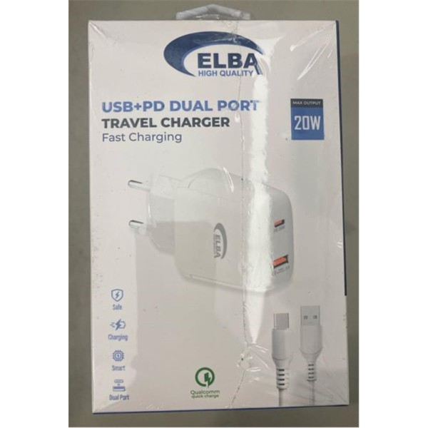 ELB44 ELBA 20W 2Lİ PD+USB TYPE-C SET (Usb To Type-C Kablo ) Hızlı Şarj ELB44 ELBA 20W 2Lİ PD+USB TYPE-C SET (Usb To Type-C Kablo ) Hızlı Şarj