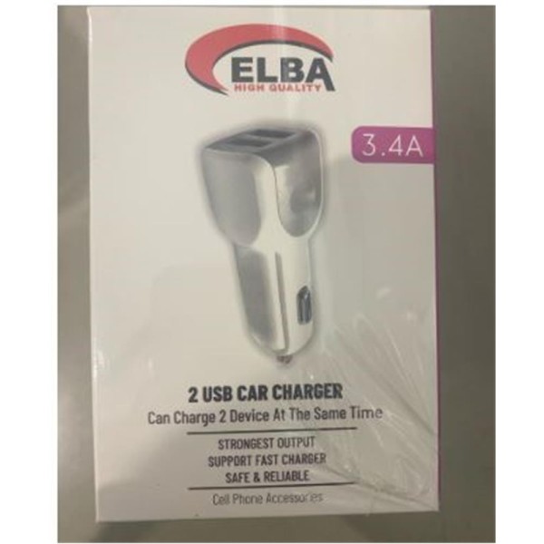 Elba ELB28-AR3P ELBA 3.4A 2USB ARAÇ BAŞLIK Elba ELB28-AR3P ELBA 3.4A 2USB ARAÇ BAŞLIK