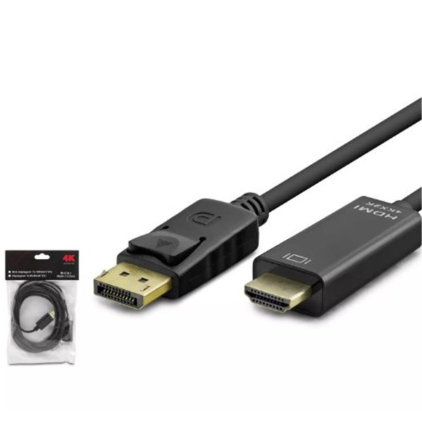 HADRON HDX7797 DISPLAY (M) TO HDMI (M) KABLO 4K 30HZ 3M SİYAH HADRON HDX7797 DISPLAY (M) TO HDMI (M) KABLO 4K 30HZ 3M SİYAH
