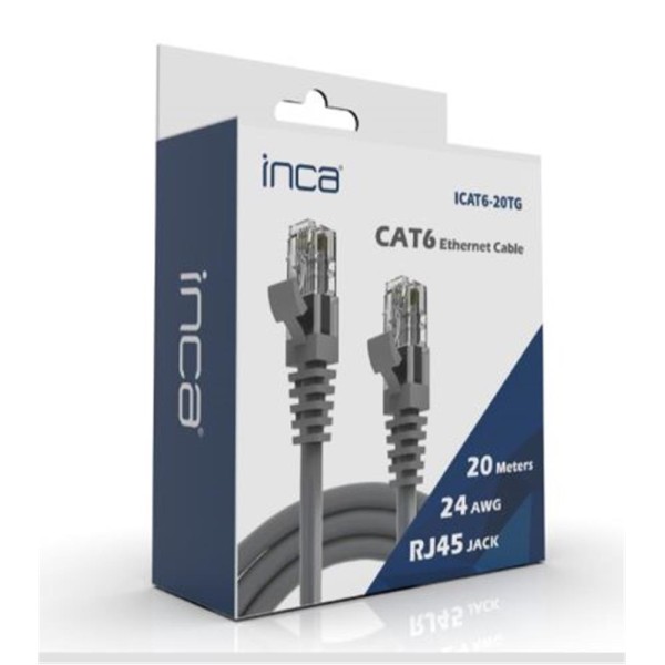 INCA ICAT6-02TG 2 Metre Gri Kablo INCA ICAT6-02TG 2 Metre Gri Kablo