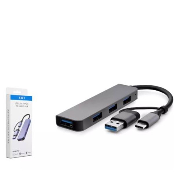 HADRON HDX7825 TYPE-C + USB3.0 HUB 4-USB3.0 GRİ HADRON HDX7825 TYPE-C + USB3.0 HUB 4-USB3.0 GRİ