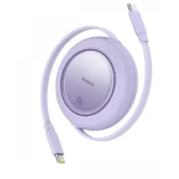 Baseus P10364500213-00 Free2 Pull Mini Kablolu USB-C 100W 2M Mor Şarj Kablosu Baseus P10364500213-00 Free2 Pull Mini Kablolu USB-C 100W 2M Mor Şarj Kablosu