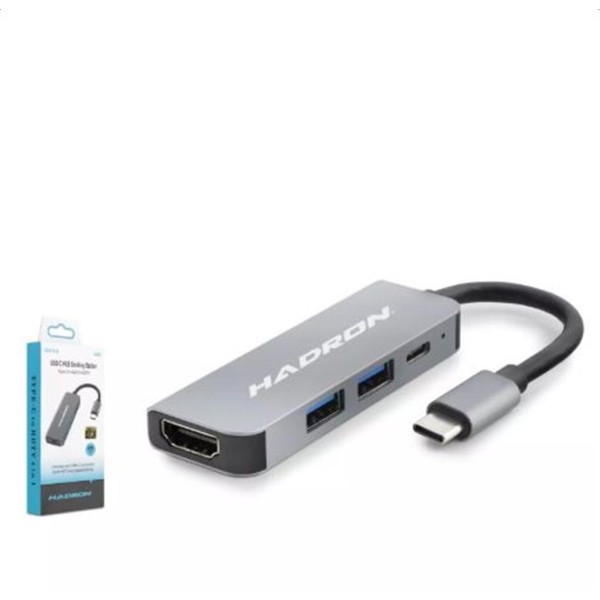 Hadron Hdx7840 Type-C To Hub Hdtv Hdmi 4K 30Hz + Type-C + 2-Usb3.0 4In1 Gri Hadron Hdx7840 Type-C To Hub Hdtv Hdmi 4K 30Hz + Type-C + 2-Usb3.0 4In1 Gri