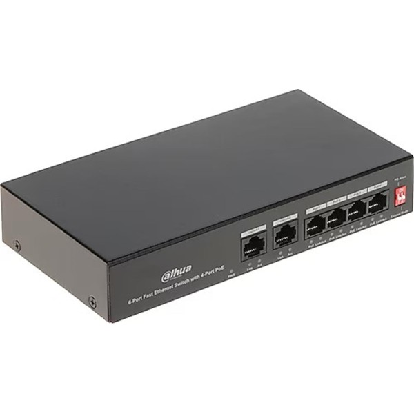Dahua DH-S3006-4ET-36 6 Port 10-100 (4 Poe + 2fe Uplınk Toplam 36W Poe) Dahua DH-S3006-4ET-36 6 Port 10-100 (4 Poe + 2fe Uplınk Toplam 36W Poe)