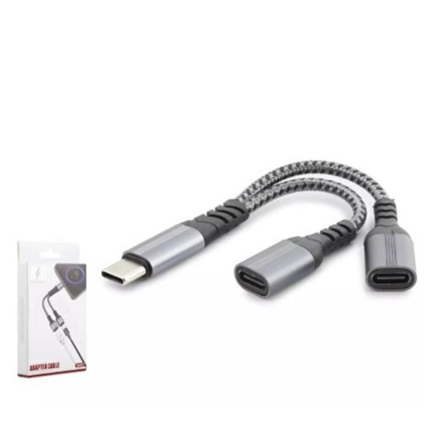 Hadron Gj-017 Type-C To 2-Type-C F Kablo Car Şarj 100W Siyah