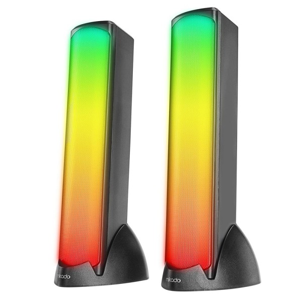 Mikado MD-183 2.0 3W-2 Bluetooth Siyah RGB Aydınlatmalı USB + 3.5mm USB 5V Speaker Hoparlör Mikado MD-183 2.0 3W-2 Bluetooth Siyah RGB Aydınlatmalı USB + 3.5mm USB 5V Speaker Hoparlör