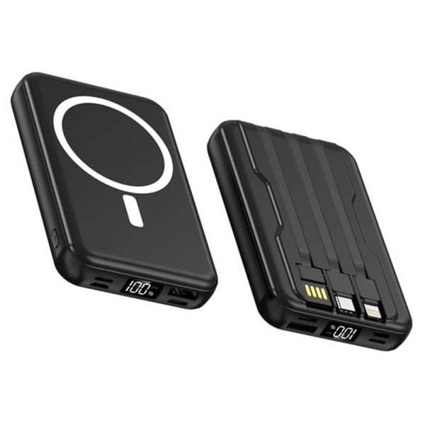 Snapron SNP-3005 10.000 mah Kablosuz Hızlı Şarj Magsafe Powerbank LED Ekranlı Çoklu Girişli