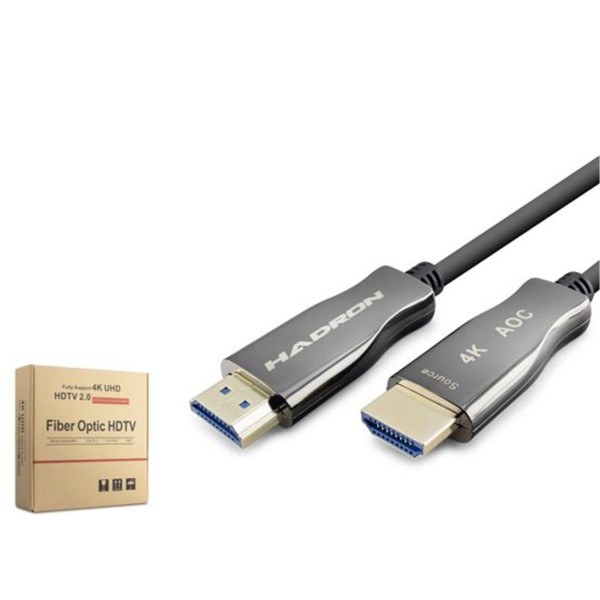 Hadron Hdx2059 50M  Fiber Hdmi Kablo 4K 60Hz  Siyah