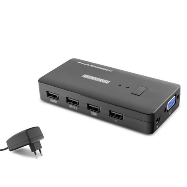Hadron Hdx1374 2 Port + 4- Usb Vga Kvm Switch Kablolu Siyah Hadron Hdx1374 2 Port + 4- Usb Vga Kvm Switch Kablolu Siyah