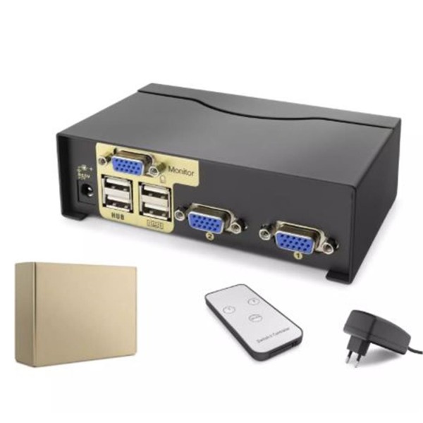 Hadron Hdx1380 2 Port Vga Kvm Switch Uzaktan kumandalı Hadron Hdx1380 2 Port Vga Kvm Switch Uzaktan kumandalı