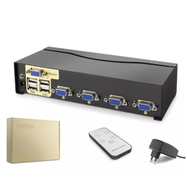Hadron Hdx1381 4 Port Vga Kvm Switch Uzaktan kumanda 5V adaptör Hadron Hdx1381 4 Port Vga Kvm Switch Uzaktan kumanda 5V adaptör