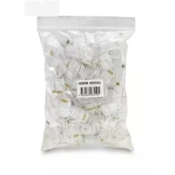 Hadron Hdx5062 Cat5 Konnektör Ez Rj45 Delikli 100Lü Paket Şeffaf