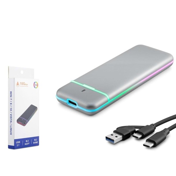 Hadron M2 Hdx1774 Ssd Kutu Type-C3.1 + Usb3.0 Nvme + Ngff M2 Chip Rtl9210B Gri Hadron M2 Hdx1774 Ssd Kutu Type-C3.1 + Usb3.0 Nvme + Ngff M2 Chip Rtl9210B Gri