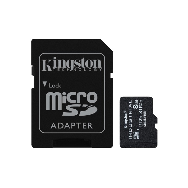 Kingston SDCIT2-8GB 8GB microSDHC Industrial C10 A1 pSLC Card + SD Adapter Hafıza Kartı