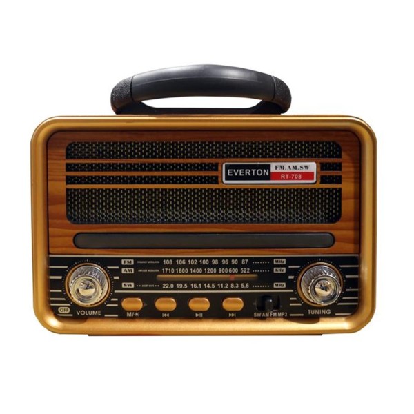 Everton Rt-708 Bluetooth Fm-Usb-Tf-Aux Solarlı Şarjlı Nostaljik Radyo Everton Rt-708 Bluetooth Fm-Usb-Tf-Aux Solarlı Şarjlı Nostaljik Radyo