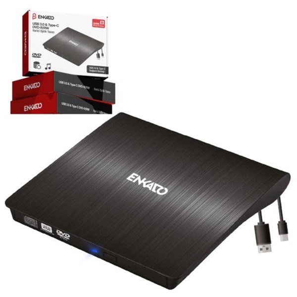 Enkado Ekd-Udvd120 Type-C - USB 3.0 DVD-R-CD-R-RW- Dvd-Rw Ultra Slim Harici Optik Yazıcı Siyah Enkado Ekd-Udvd120 Type-C - USB 3.0 DVD-R-CD-R-RW- Dvd-Rw Ultra Slim Harici Optik Yazıcı Siyah