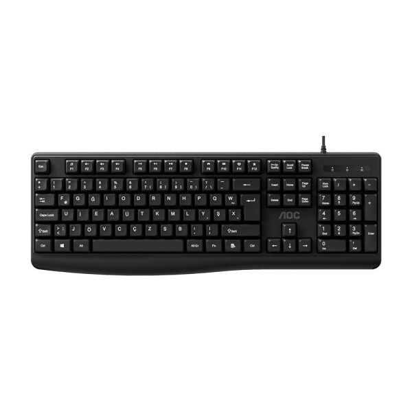 AOC KB120B-62 F Tuş Dizilimli USB Kablolu Klavye AOC KB120B-62 F Tuş Dizilimli USB Kablolu Klavye