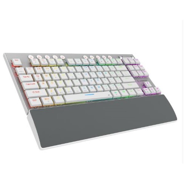 Rampage BERU Beyaz 2.4G + BT Wireless RED SWITCH Mekanik Gaming Oyuncu Klavye Slim RGB Rampage BERU Beyaz 2.4G + BT Wireless RED SWITCH Mekanik Gaming Oyuncu Klavye Slim RGB
