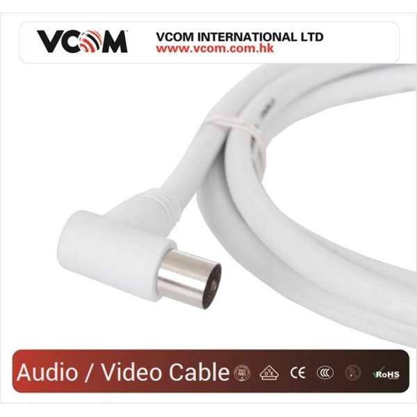 Vcom CV601R 5mt Analog Beyaz Tv Kablosu Vcom CV601R 5mt Analog Beyaz Tv Kablosu